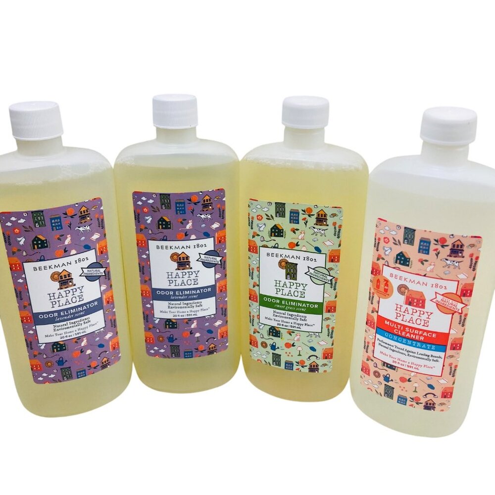 Beekman 1802 Happy Place 3 Odor Eliminator & 1 Multi-Surface Cleaner 20 Oz Lot